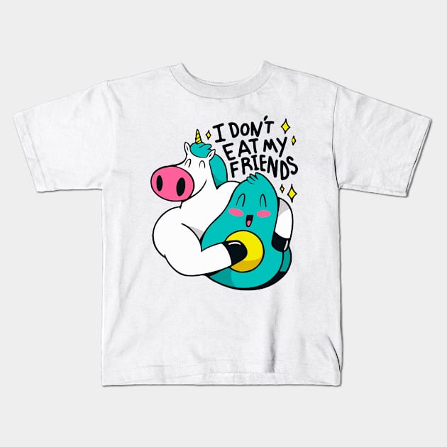 I Don't Eat My Friends Kids T-Shirt by timegraf